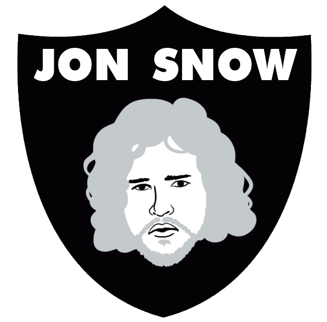 Oakland Raiders Jon Snow Logo fabric transfer